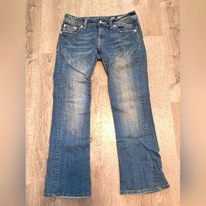 Miss Me Jeans Size 29 Bootcut Jeans JP6080B Embellished Rose shortened